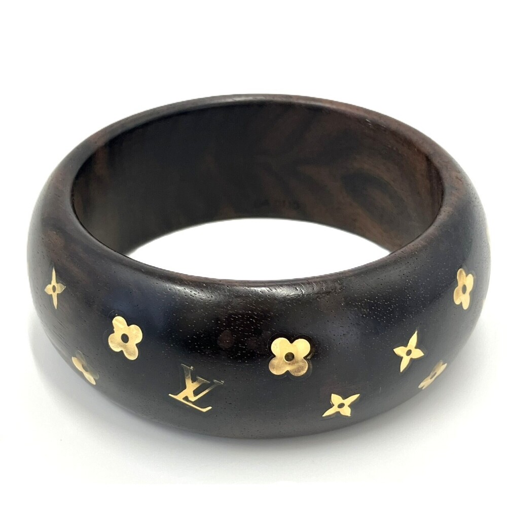 Louis Vuitton Bracelet Sylvania Wood Bangle Brown M65939 LOUIS VUITTON - Picture 2 of 4